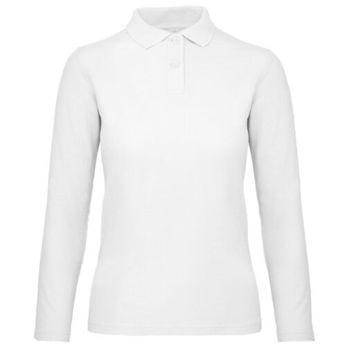 Majica dugi rukavi polo B&C ID.001 LSL/women 180g bijela L