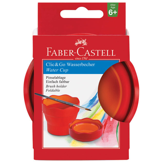 Čaša za tempere Clic&Go Faber-Castell 181517 crvena blister