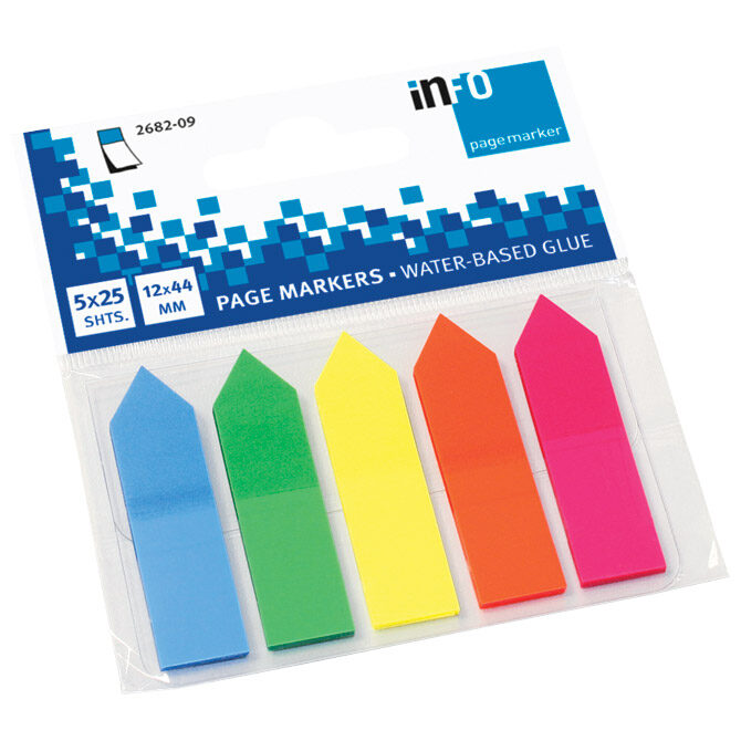 Zastavica 12x44 mm 5bojax25L strelice Global Notes 2682-09 sortirano blister