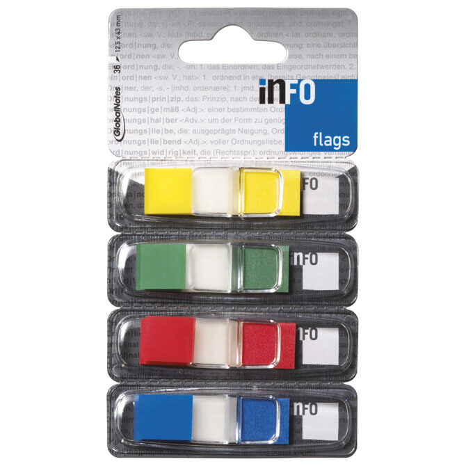 Zastavica 12,5x43 mm 4boje/prozirnex36L Global Notes 7727-82 blister