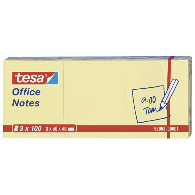 Blok samoljepljiv  40x50 mm 3x100L Office notes Tesa 576530105 žuti