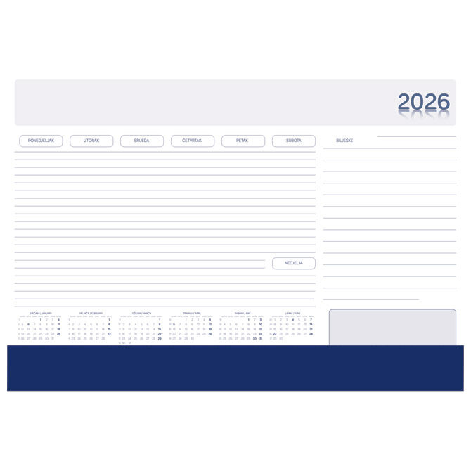 Mapa stolna-blok s klapom 60x42 cm Fornax plava