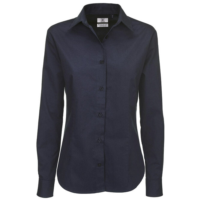 Košulja ženska dugi rukavi B&C Sharp 130g tamnoplava XS!!