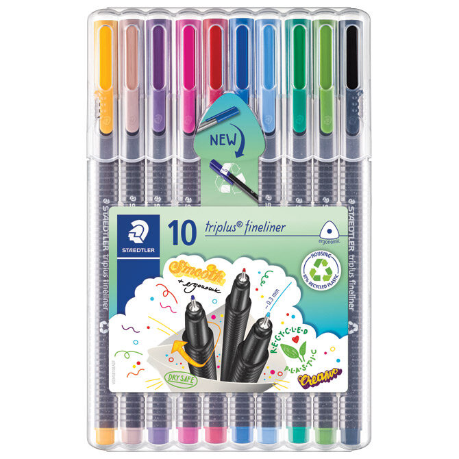Flomaster fineliner 0,3 mm Triplus Staedtler 334 SB10 blister