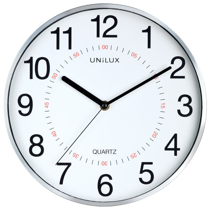 Sat zidni fi-28,5 cm Aria Unilux metal 400094280 sivi