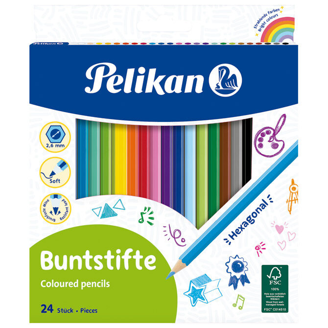 Boje drvene  24boje Pelikan 724013 blister