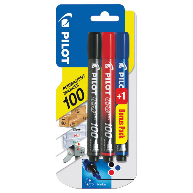 Marker permanentni 1 mm okrugli vrh pk2+1 gratis Pilot SCA-100 sortirano blister