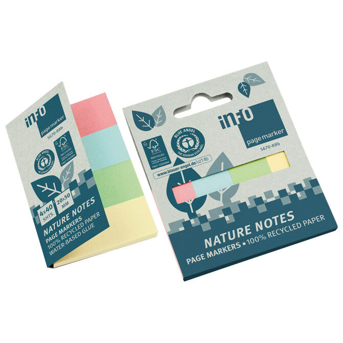 Zastavica 20x50 mm 4bojex40L papir Nature Global Notes 5670-88b sortirano blister