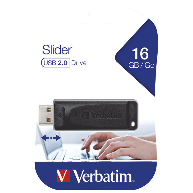 Memorija USB 16GB 2.0 Store'n'Go Slider Verbatim 98696 crni blister