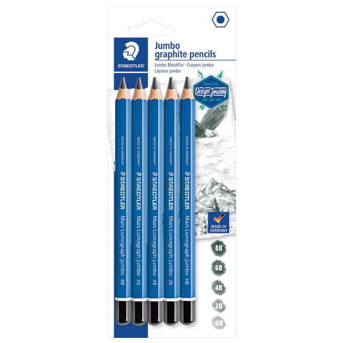 Olovka grafitna pk5 Mars Lumograph jumbo Design Journey Staedtler 100J-S BK5 blister!!