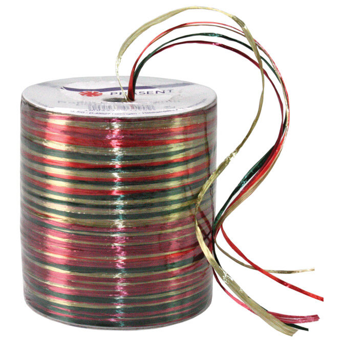 Vrpca ukrasna 50m rafija-špula sjajna pearl Prasent 138-935 multikolor!!