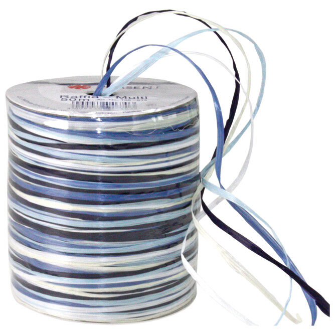 Vrpca ukrasna 50m rafija-špula mat Prasent 136-614 multikolor!!