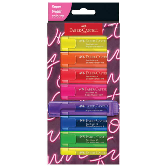 Signir 1-5 mm 46 Neon kartonska kutija Faber Castell 254601/8boja blister
