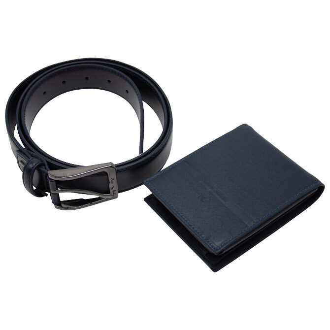 Set kožni muški Pierre Cardin tamnoplavi