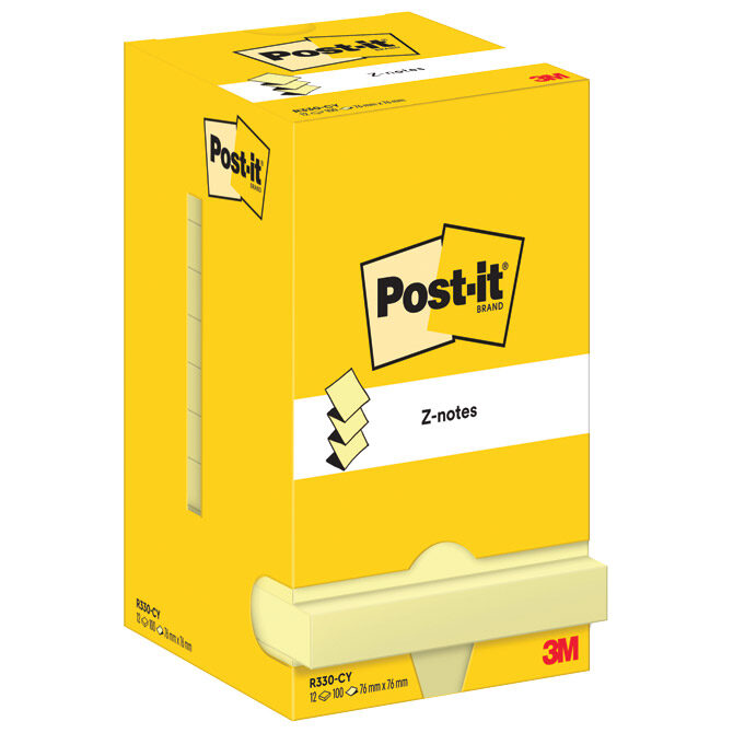 Blok samoljepljiv "Z" 76x76 mm 12x100L Post-it 3M.R330 žuti