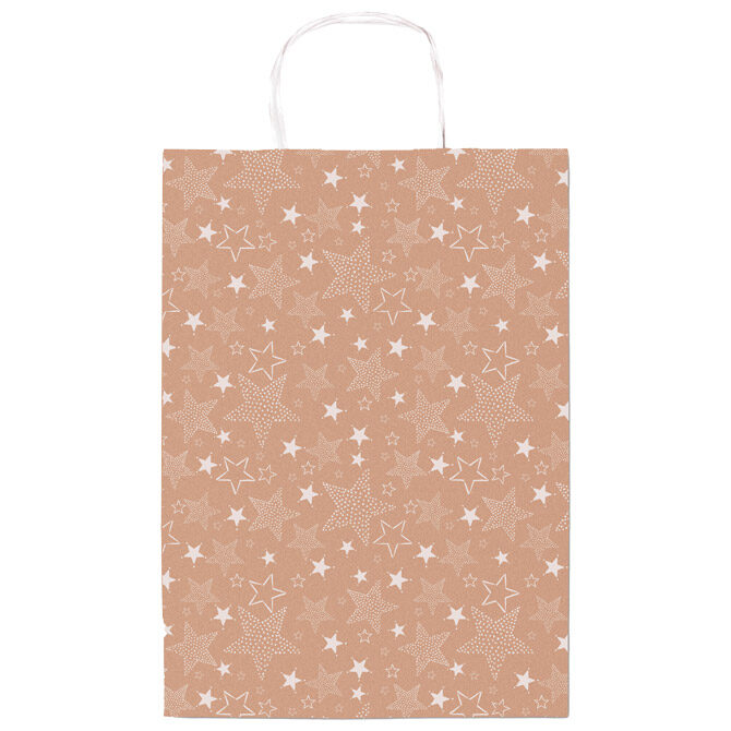 Vrećice ukrasne 16x21x8 cm zvijezdice Rex-Saul Sadoch SDF16-261F smeđa/bijela