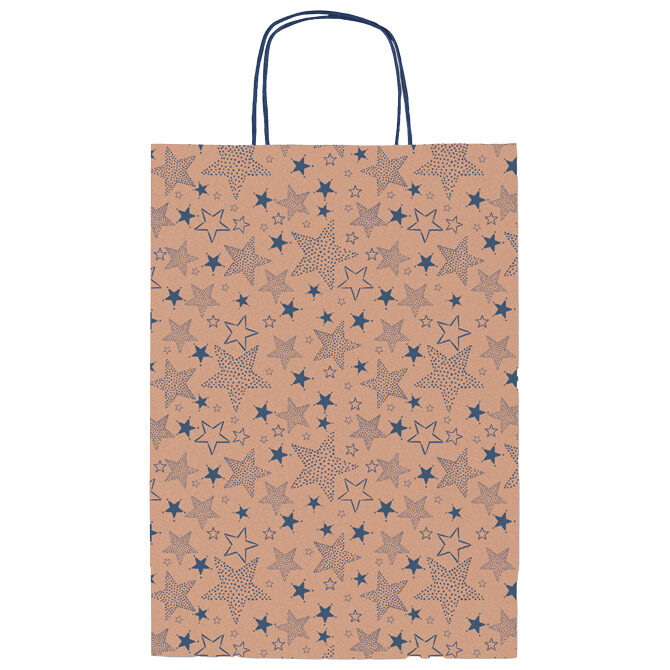 Vrećice ukrasne 36x41x12 cm zvijezdice Rex-Saul Sadoch SDF36-262F smeđa/plava