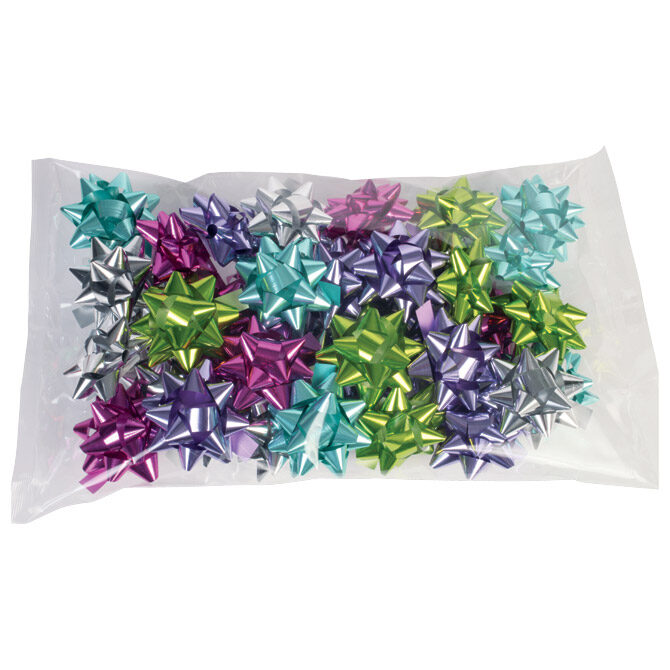 Mašna ukrasna samoljepljiva 75 mm Mexico metallic pastel Prasent 78840-098 sortirano