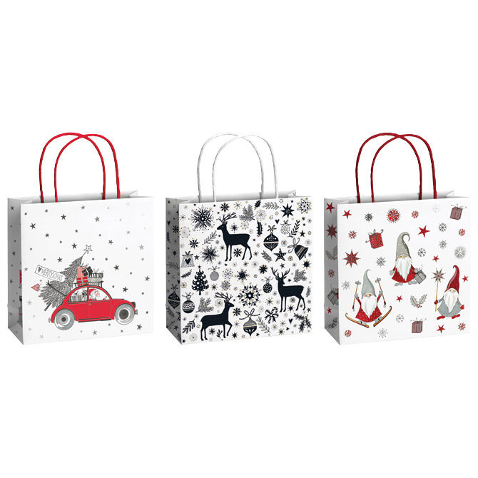 Vrećice ukrasne 20x20x8 cm novogodišnje Stewo 5386 99 sortirano!!