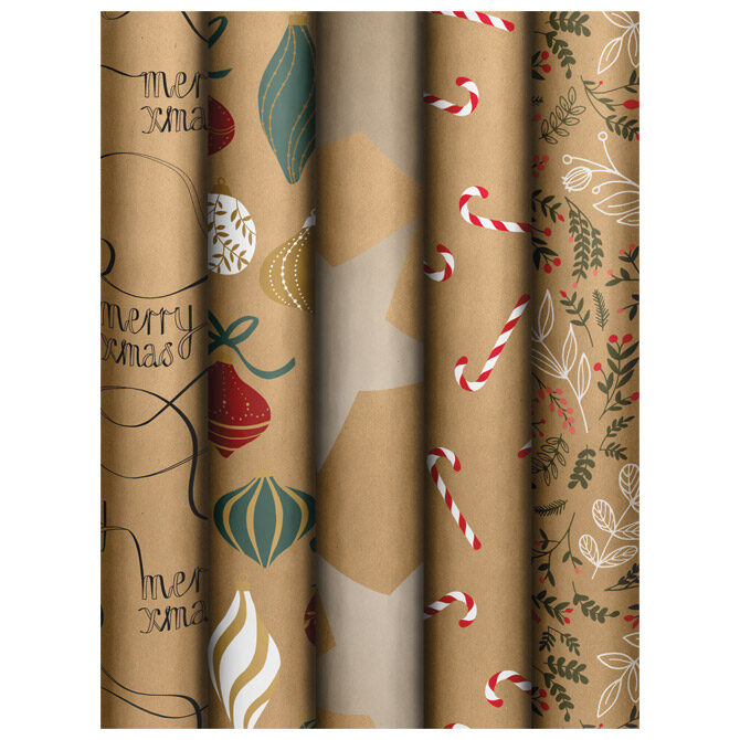 Papir ukrasni rola 70x200 cm Natural novogodišnji  Stewo 1608 99 sortirano!!