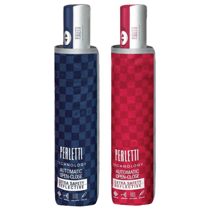 Kišobran automatik(otvaranje+zatvaranje) sklopivi s plastičnom drškom Technology Perletti 21785sor/refl.rub!!