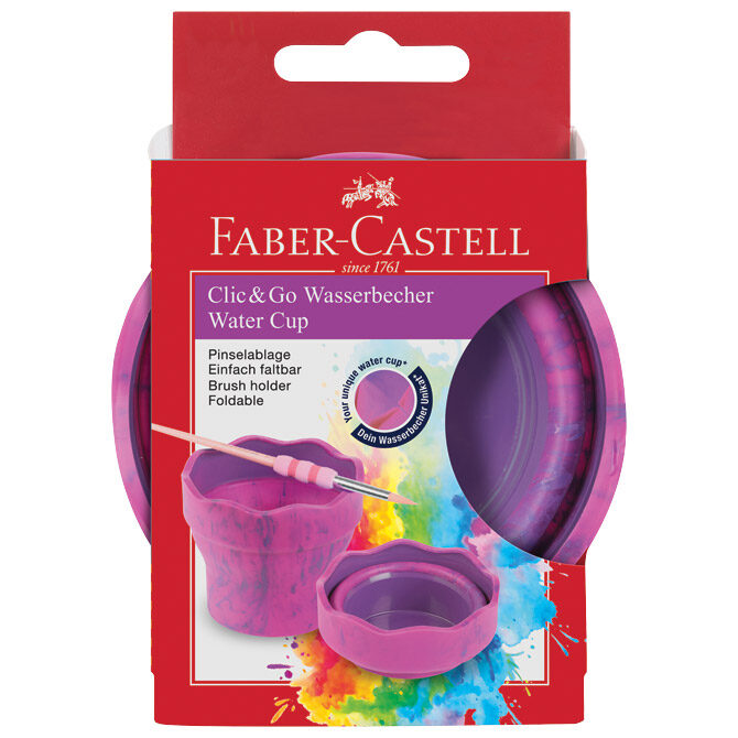 Čaša za tempere Clic&Go Faber Castell 181527 roza blister
