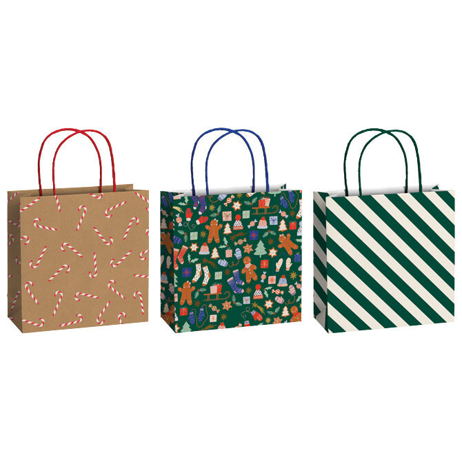 Vrećice ukrasne 20x20x8cm novogodišnje Stewo 5237 99 sortirano