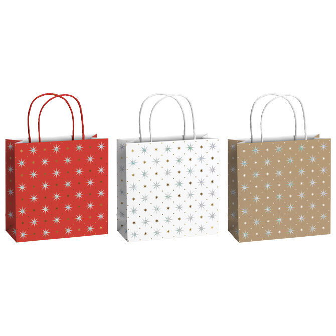 Vrećice ukrasne 20x20x8cm novogodišnje Stewo 5115 99 sortirano