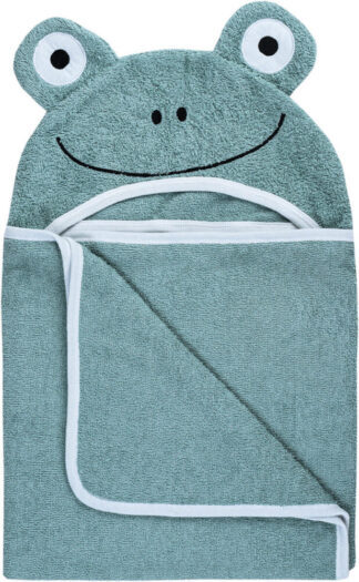 BUBABA BY FREEON ručnik s kapuljačom i ušima žaba 110x75 cm green 36707