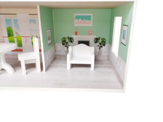 FREE 2 PLAY drvena kućica iz snova za lutke, siva 47306 - Slika 3