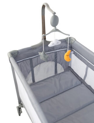 FREEON prijenosni krevetić Elephants s dvostrukim dnom gray 81514