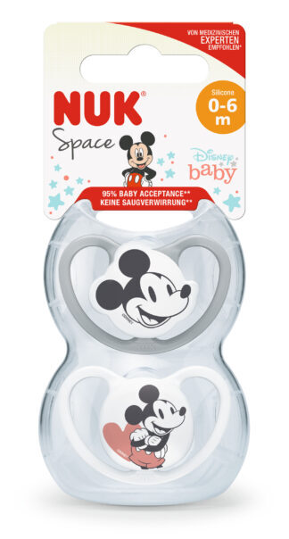 NUK duda varalica - silikon Space Mickey mickey vel.1 (0-6m), 2 kom 10175281