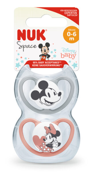 NUK duda varalica - silikon Space Mickey mickey vel.1 (0-6m), 2 kom 10175281 - Slika 2
