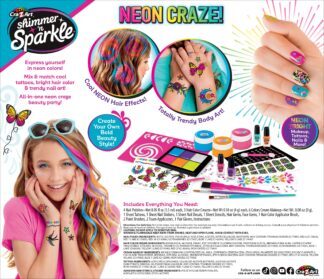 CRAZART set 4u1 za tijelo, nokte, kosu i šminka Neon Craze 17344 - Slika 8