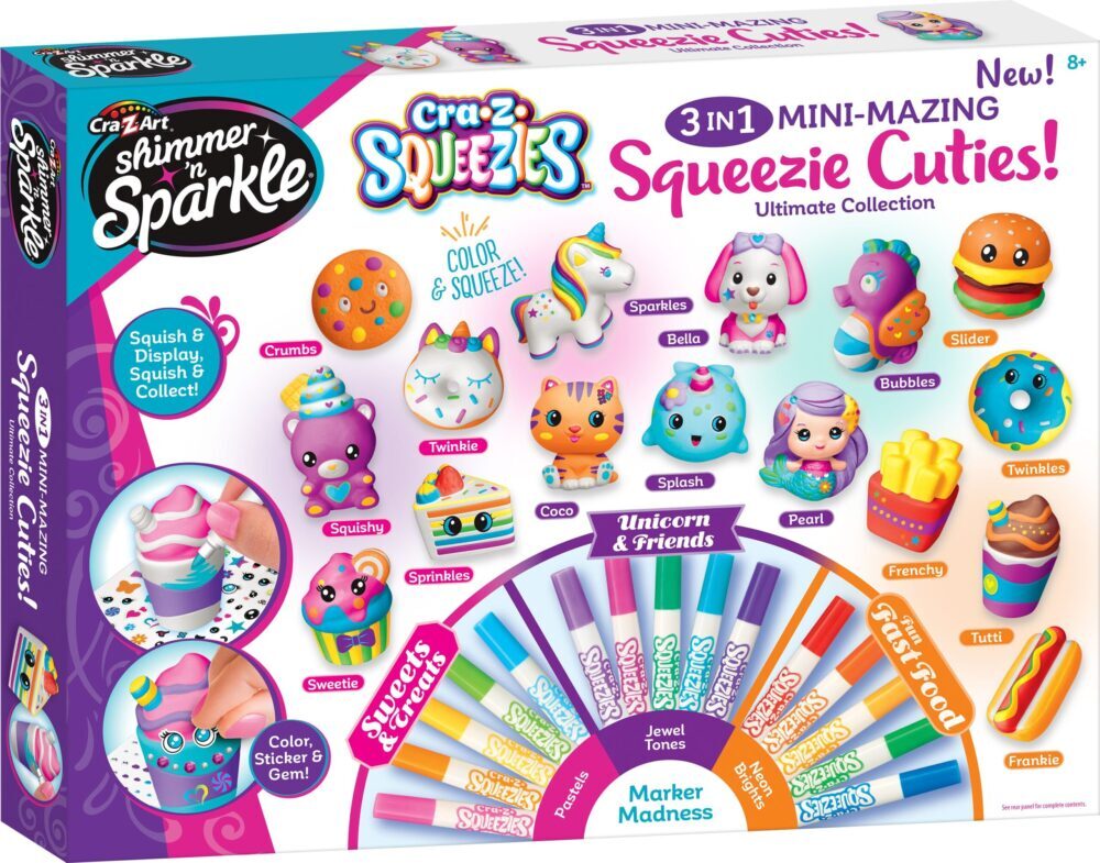 CRAZART set 3u1  Obojaj figurice Squeezie Cuties 17356