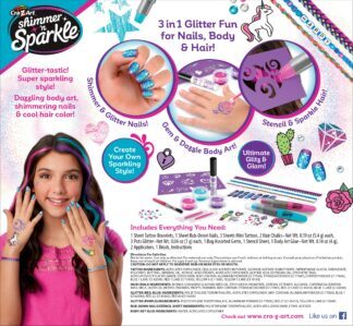 CRAZART set 3u1 za tijelo, nokte i kosu Ultimate Glitter 65501 - Slika 8