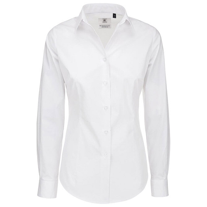 Košulja ženska dugi rukavi B&C Black Tie 135g bijela 3XL!!