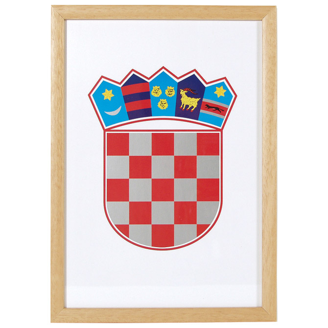 Grb RH 30x40 cm uokvir drvo Art