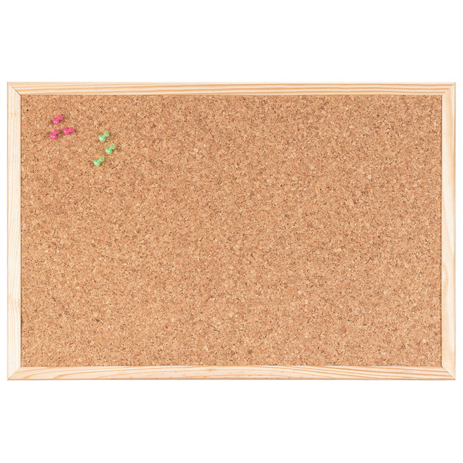 Ploča pluto  60x45 cm jednostrana drveni okvir Bi-Office