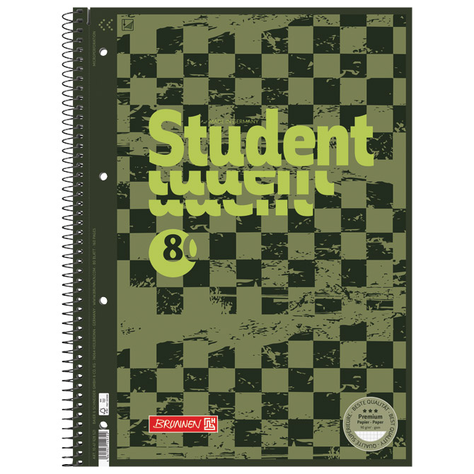 Blok kolegij A4 karo  80L perforacija+4rupe Fast Wheels Brunnen 10-67928 521