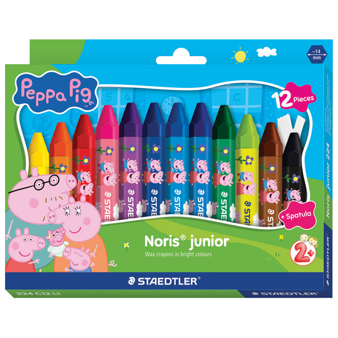 Boje voštane 12boja jumbo Noris Junior Peppa Pig Staedtler 224 C12 L1