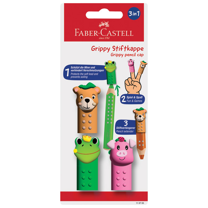 Čep-nastavak za boje drvene Jumbo XXL Grippy pk3 Faber Castell 110705 blister