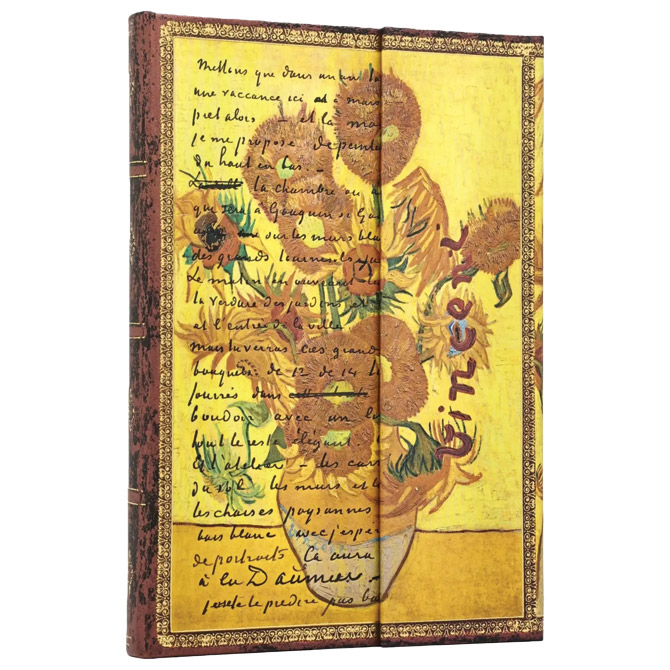Notes 12,5x18 cm-midi crte  72 L magnet Van Gogh, Sunflowers Paperblanks  PB1520-9