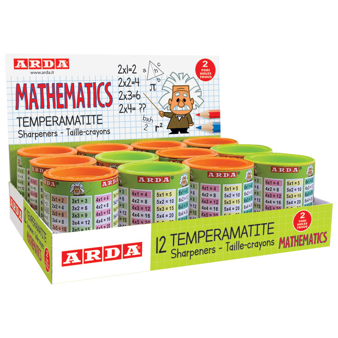 Šiljilo pvc s pvc kutijom 2rupe  Matthematics Arda 825MSC sortirano