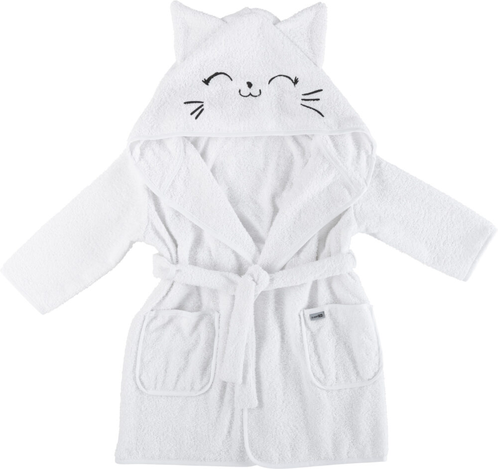 BUBABA BY FREEON ogrtač za kupanje white sa štikom mačka, 104/110/116 84393