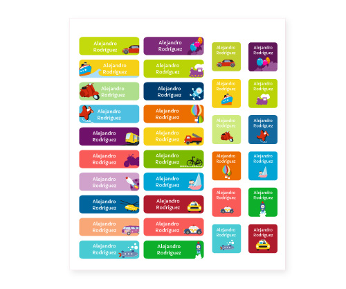 32 Vroom Vroom Iron-On Labels