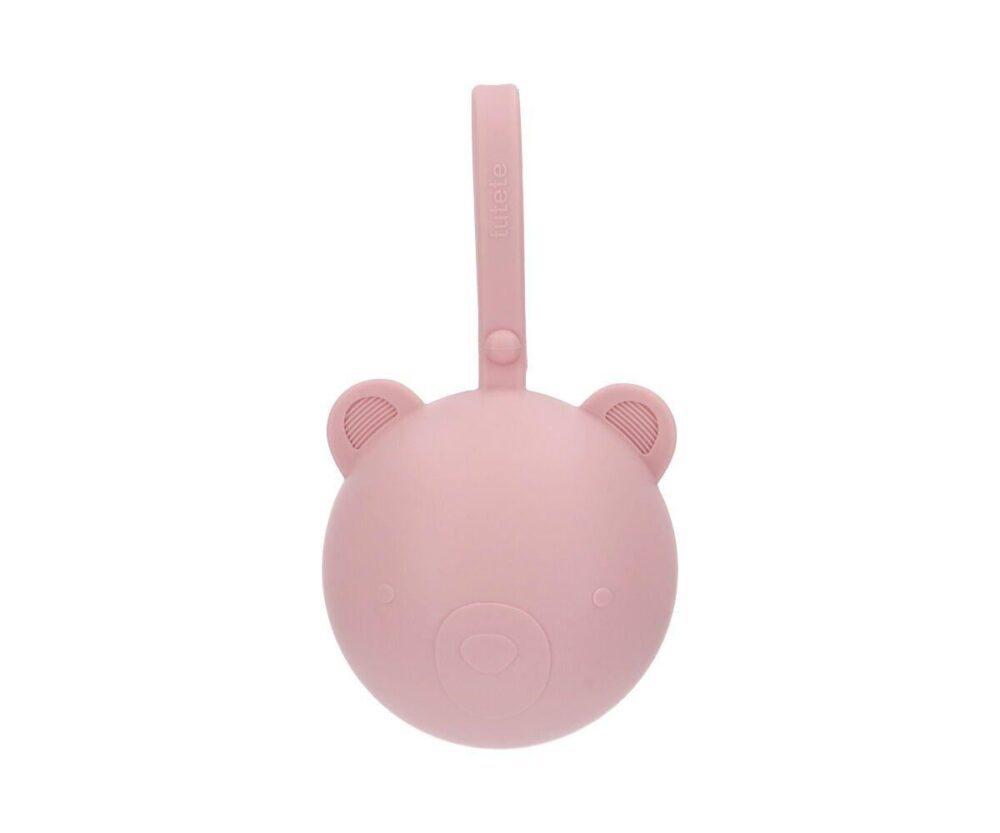 Silicone Pacifier Holder Bear Pink