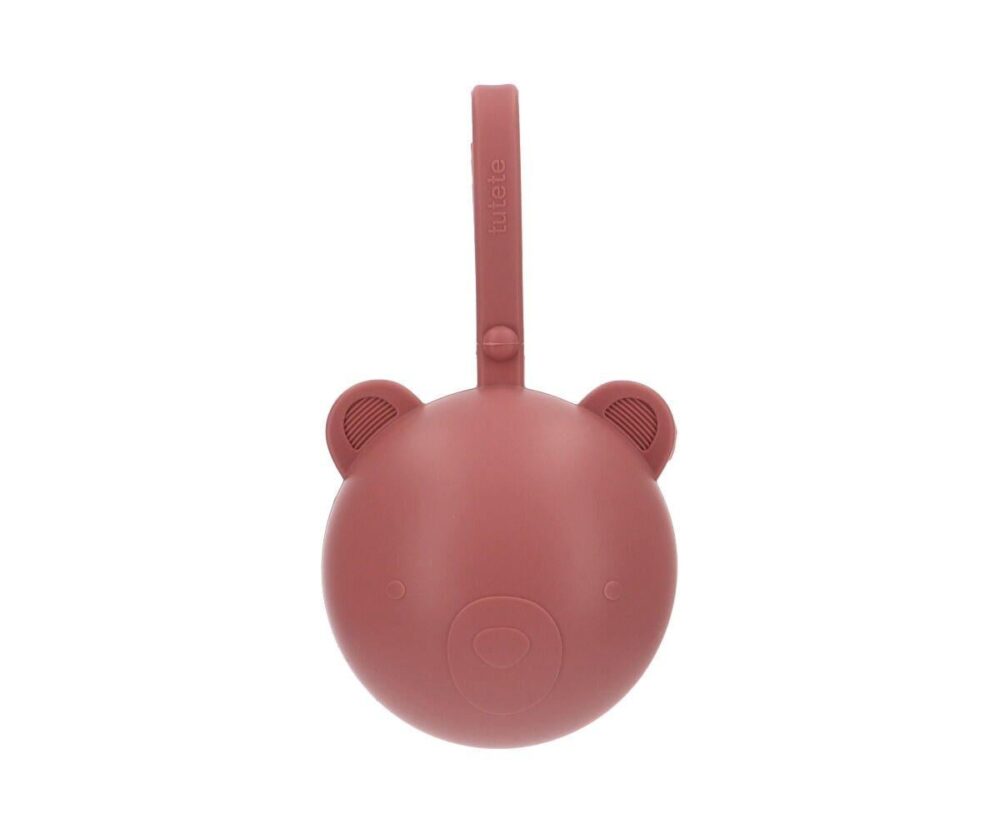 Silicone Pacifier Holder Bear Brick Dust