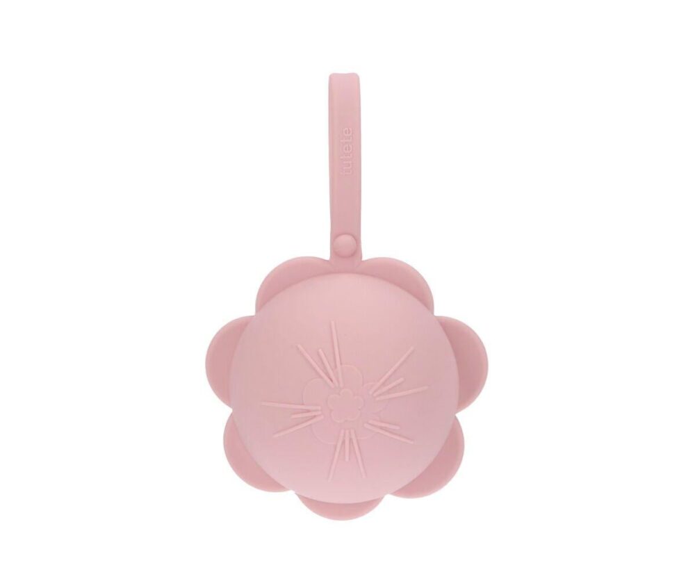 Pacifier Holder Silicone Flower Pink