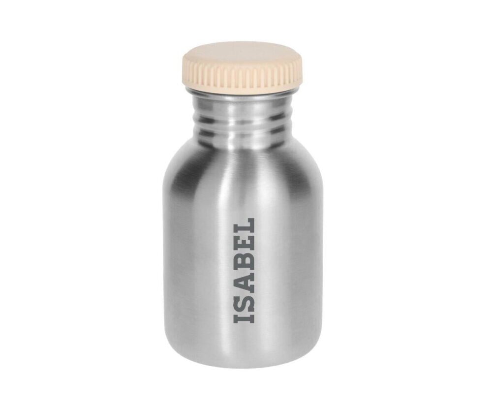 Personalised White Basic Steel Bottle 350ml